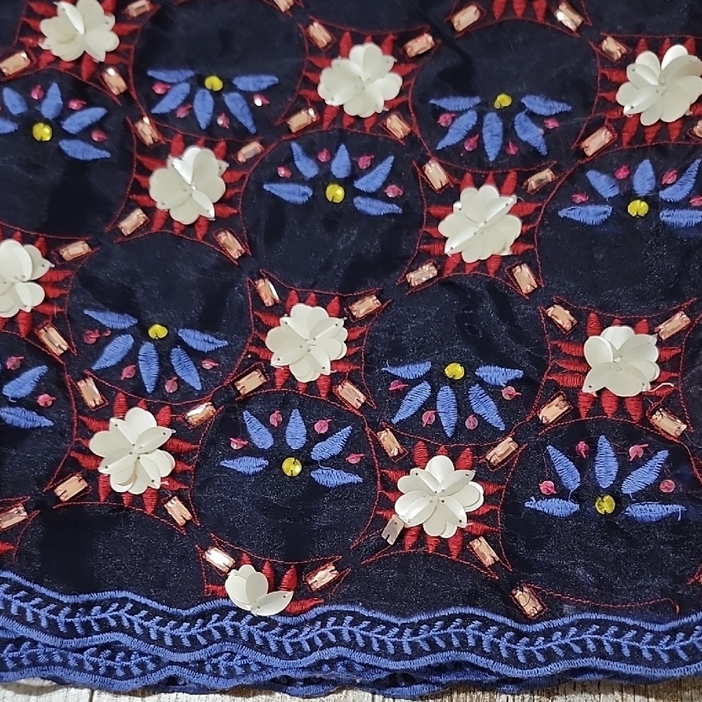 Anthropologie Floral Embroidered Skirt - Picture 9 of 9